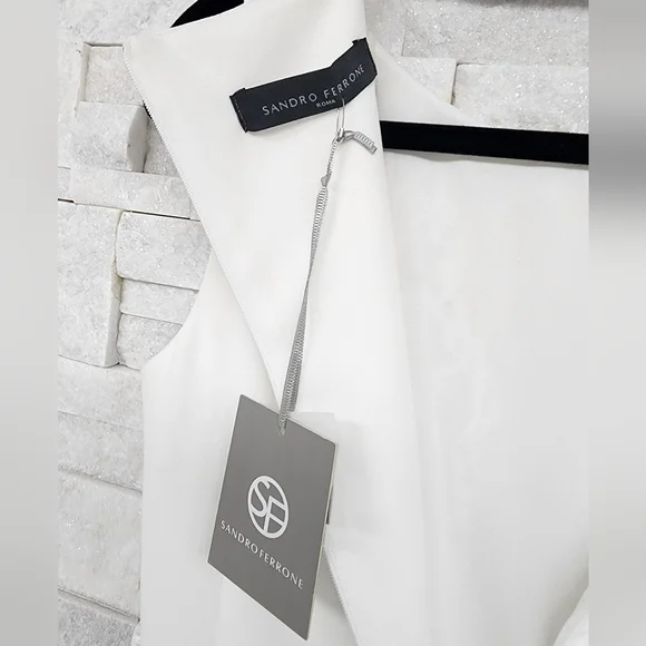 White Dress with Beads Sandro Ferrone - Perfect for Special Occasions - Picture 11 of 13